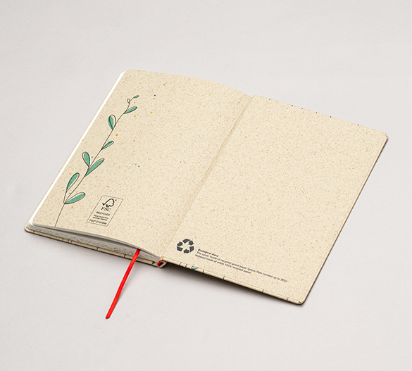 MN31-CAL-GRASS Agenda Mindnotes® à couverture rigide en papier d’herbe